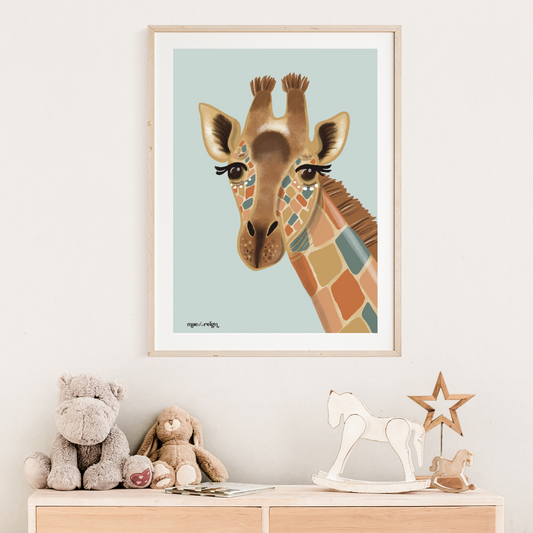 Safari Giraffe Artwork Print - Mae She Reign - Creative Studio