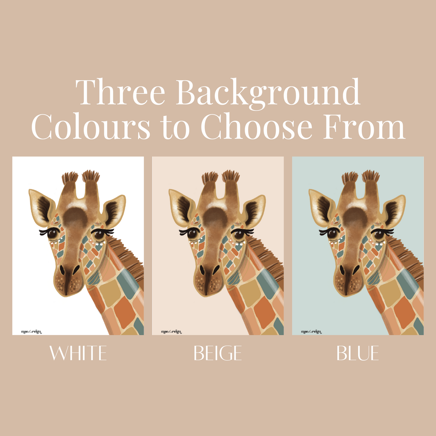 Safari Giraffe Artwork Print - Mae She Reign - Creative Studio
