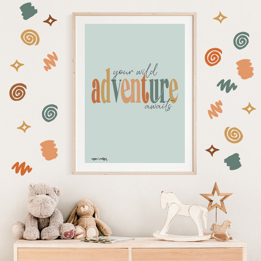 Safari 'Your Wild Adventure Awaits' Artwork Print - Mae She Reign - Creative Studio