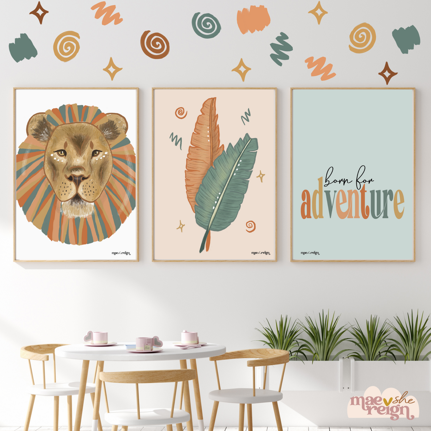 Safari Palm Leaves Artwork Print