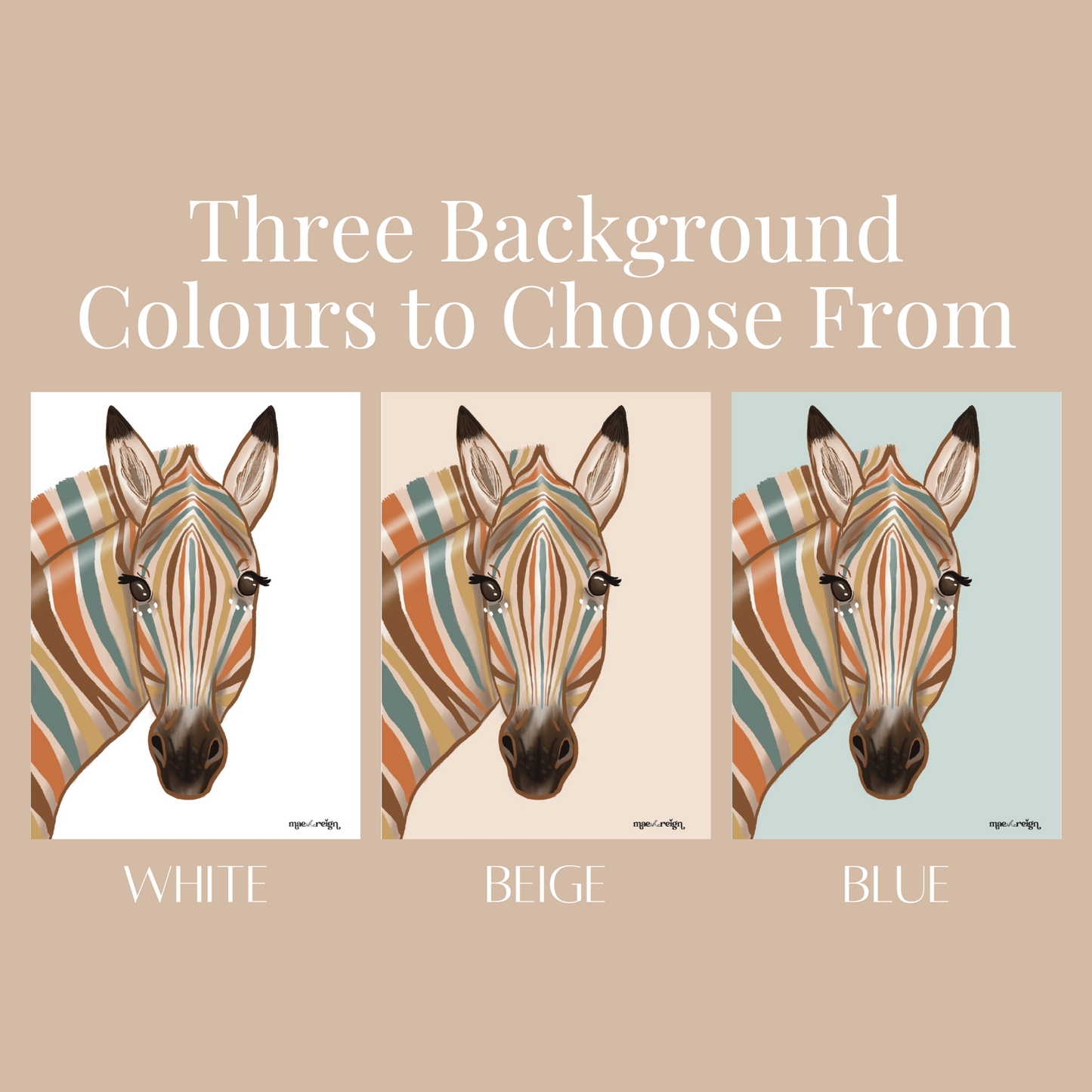 Safari Zebra Artwork Print - Mae She Reign - Creative Studio