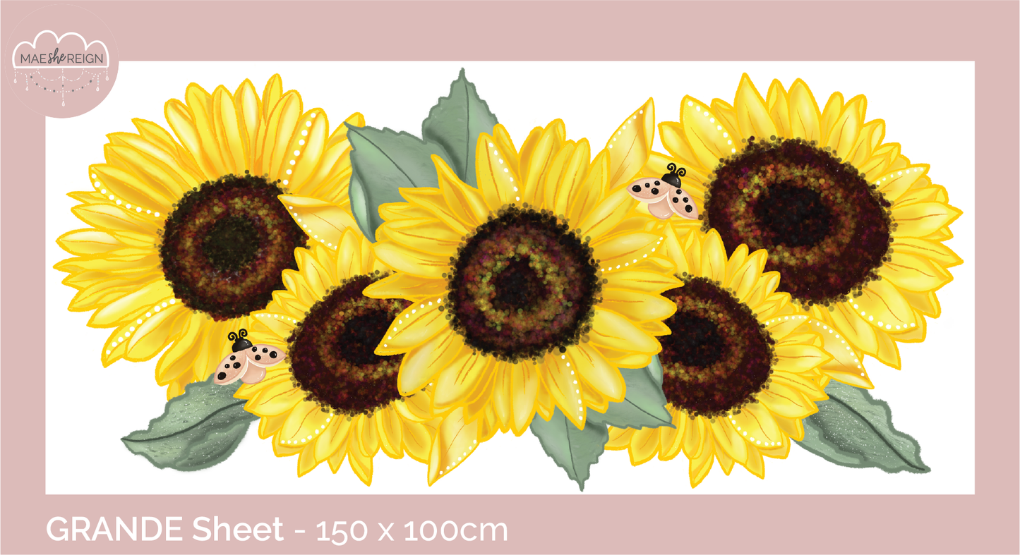 Vibe Sunflower Mural Wall Decal - Mae She Reign - Creative Studio