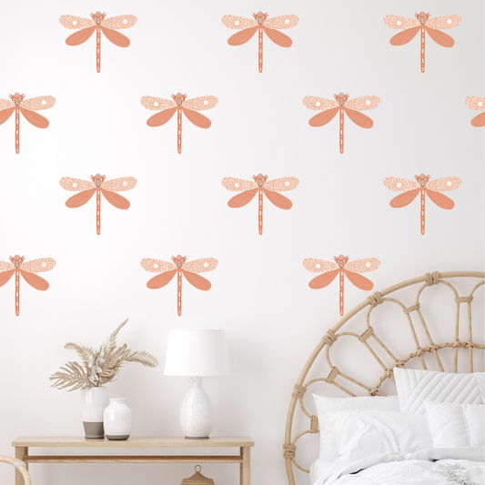 Terracotta Dragonflies Wall Decals - Mae She Reign - Creative Studio