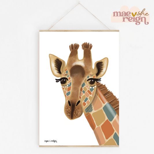 Safari Giraffe Artwork Print - Mae She Reign - Creative Studio