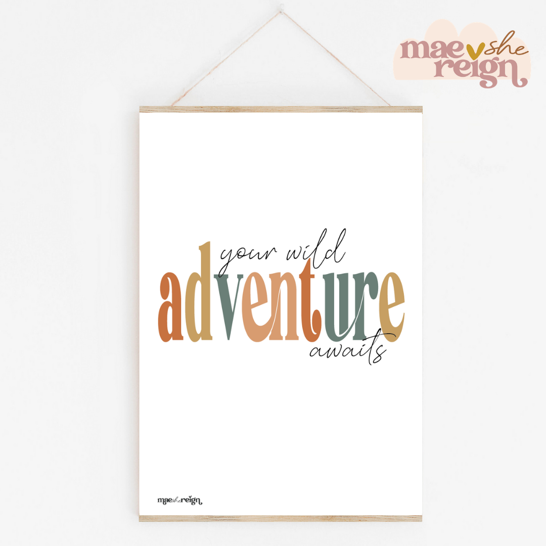Safari 'Your Wild Adventure Awaits' Artwork Print - Mae She Reign - Creative Studio