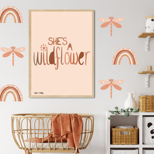 Terracotta - "She's a Wildflower" Artwork - Mae She Reign - Creative Studio