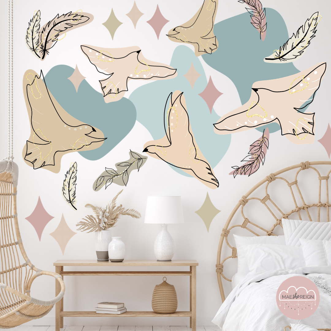 Blooming Wings Wall Decals