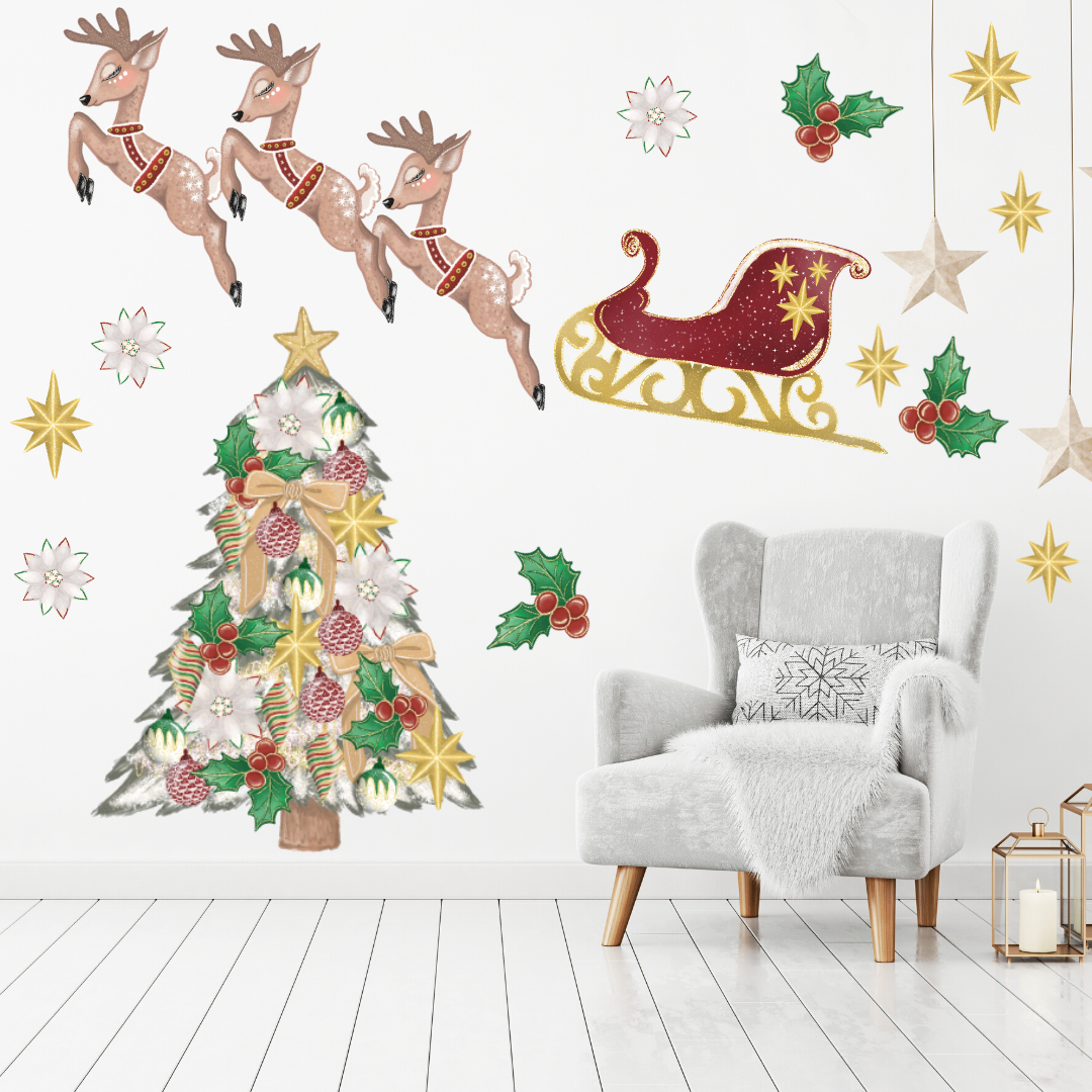 Christmas Tree with Individual Decorations Wall Decal - Mae She Reign - Creative Studio