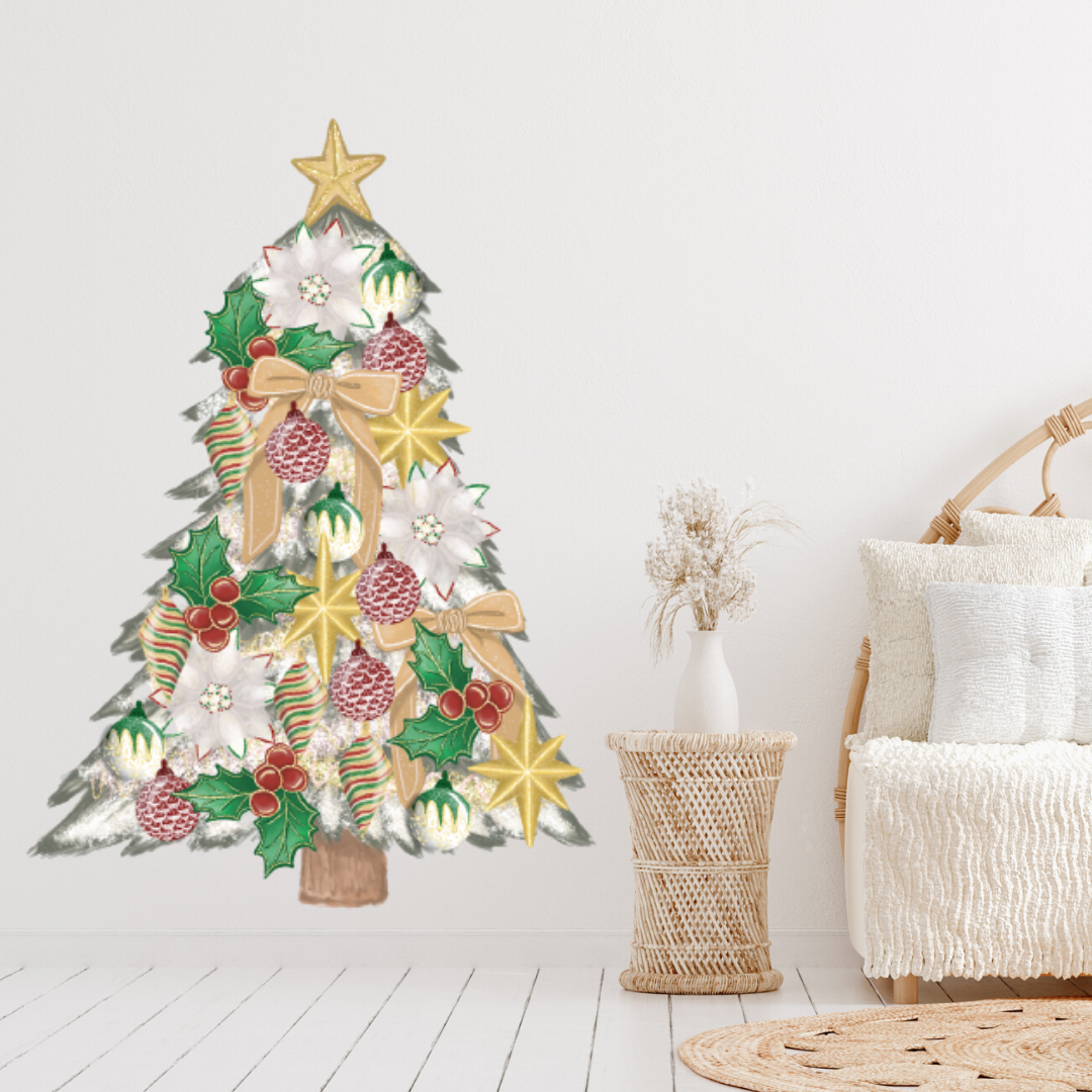 Christmas Tree with Individual Decorations Wall Decal - Mae She Reign - Creative Studio