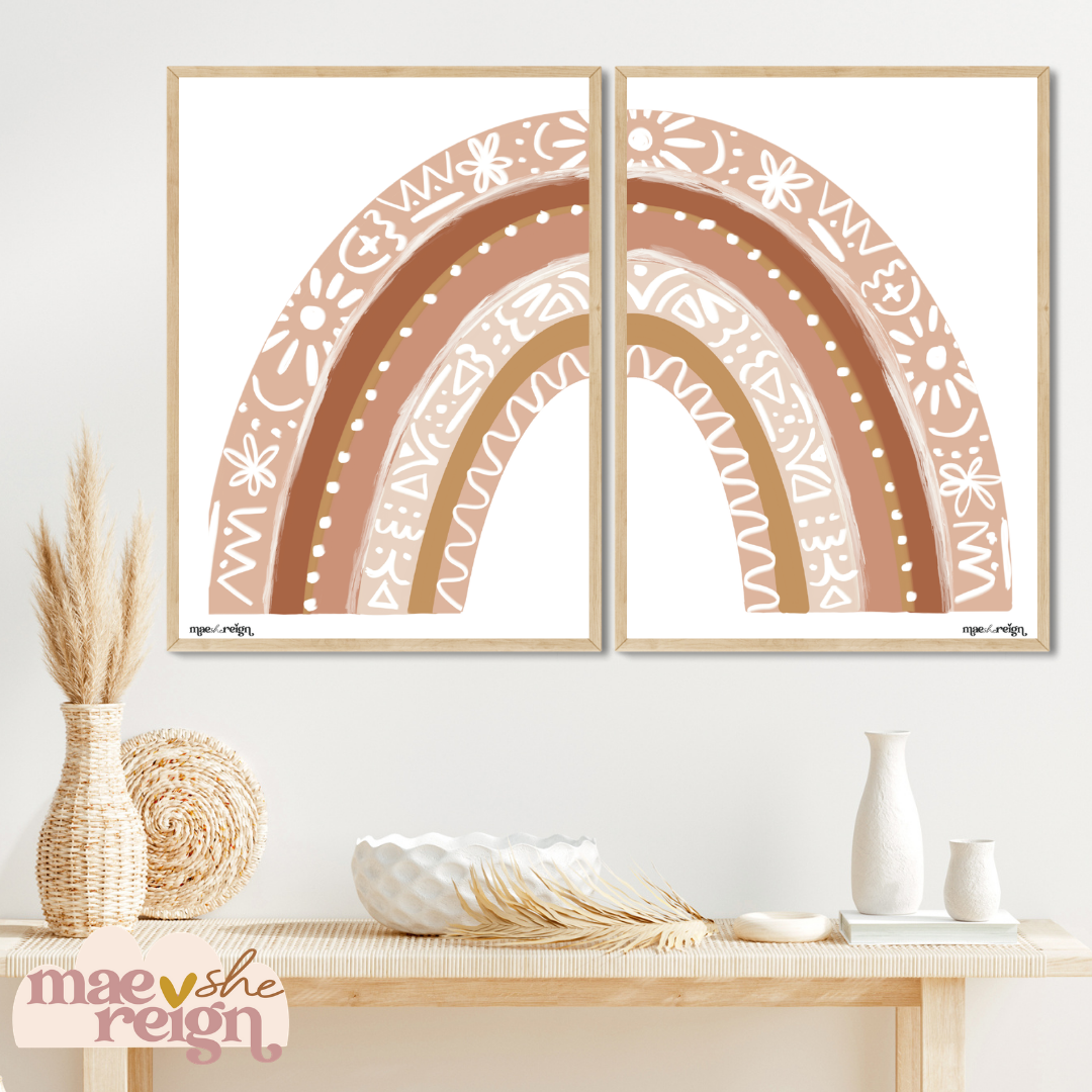 Terracotta Rainbow SET (Pair) Artwork - Mae She Reign - Creative Studio