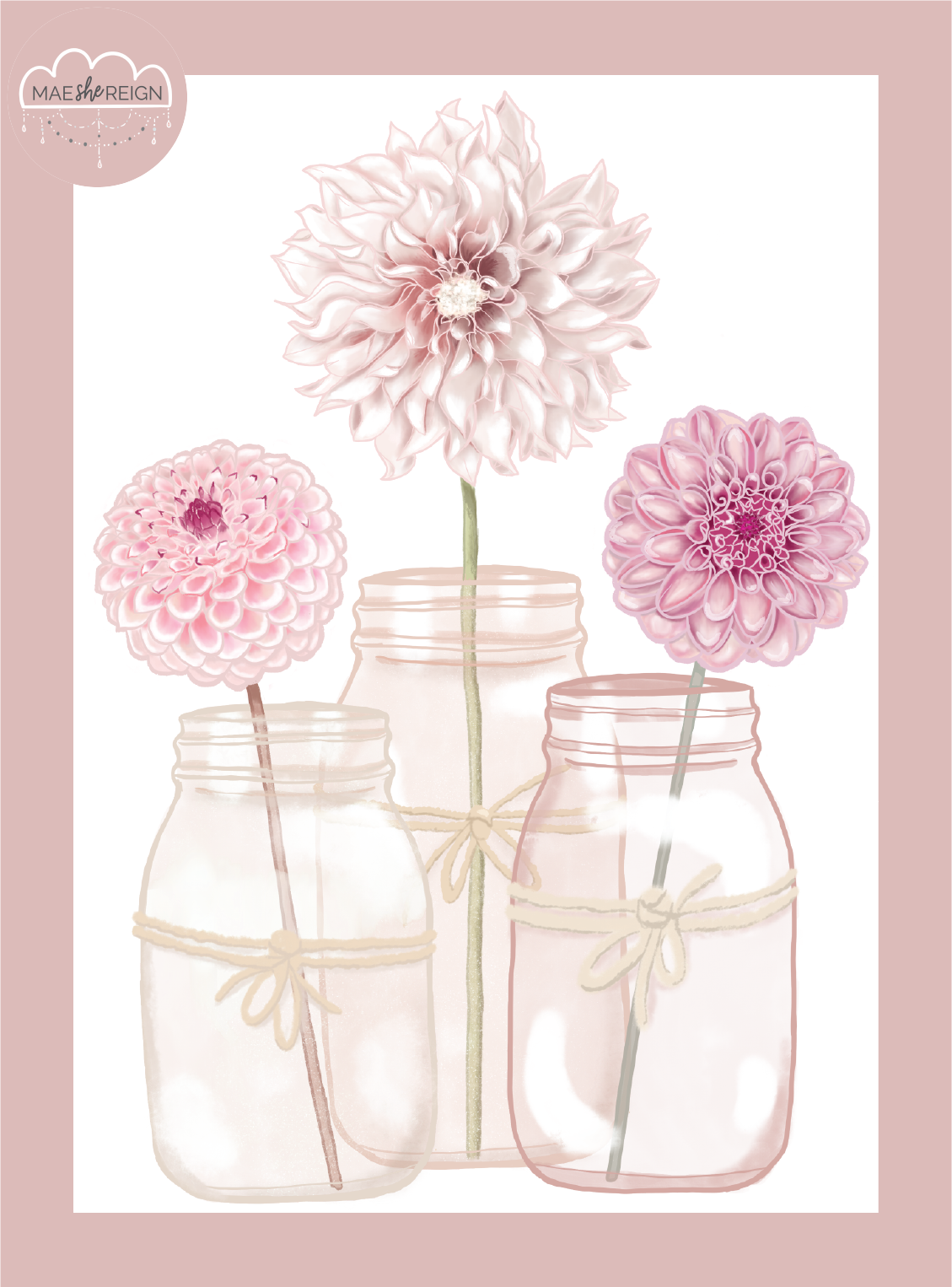 Dahlia Jars Shelfie Wall Decal - Mae She Reign - Creative Studio