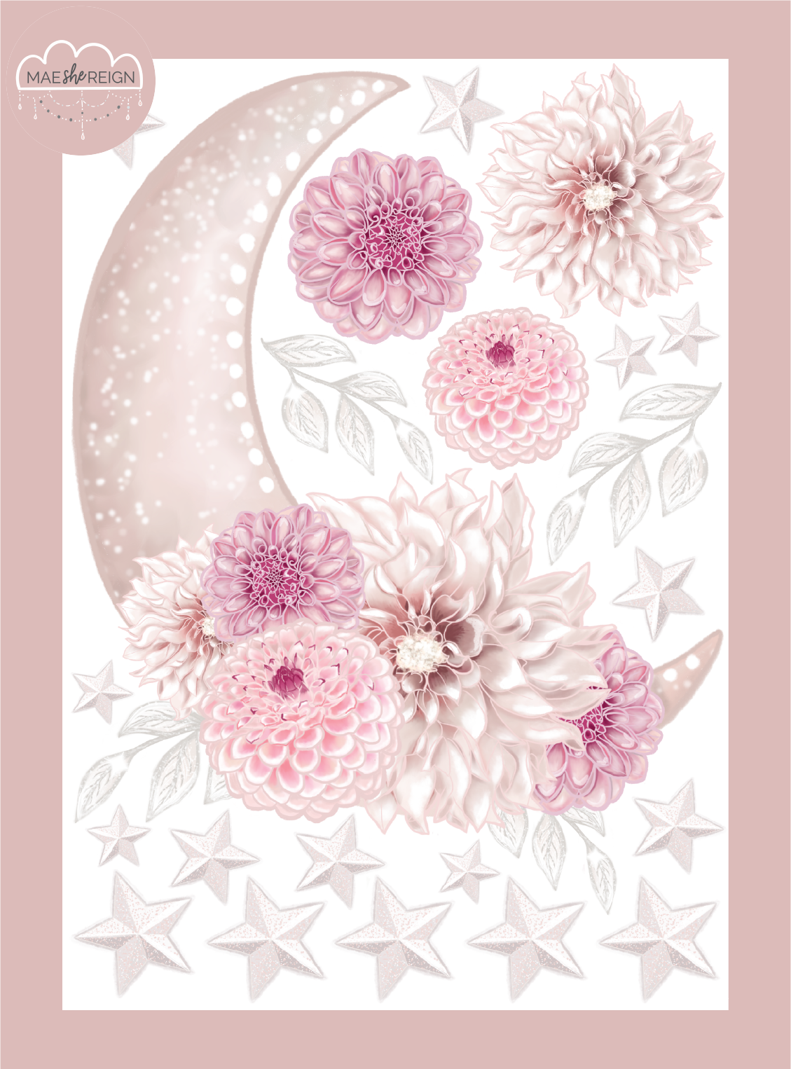 Out of This World Dahlia Moon Wall Decals - Mae She Reign - Creative Studio