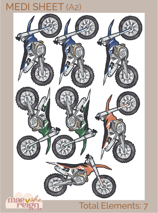 Repeated Moto-x Dirt Bikes Wall Decals - Mae She Reign - Creative Studio