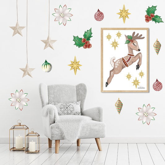 Noel the Christmas Reindeer Flying - Mae She Reign - Creative Studio