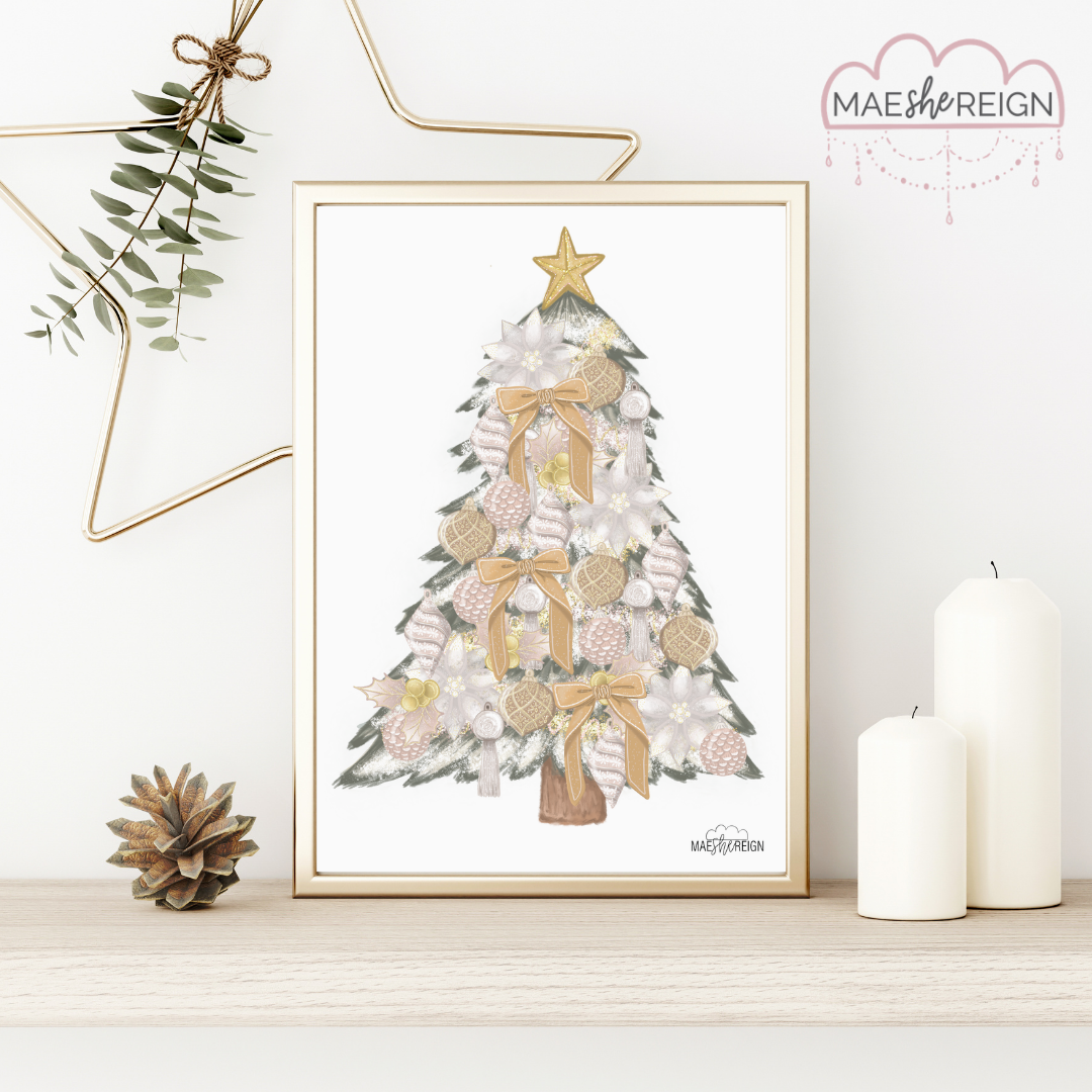Pink & Gold Christmas Tree - Mae She Reign - Creative Studio