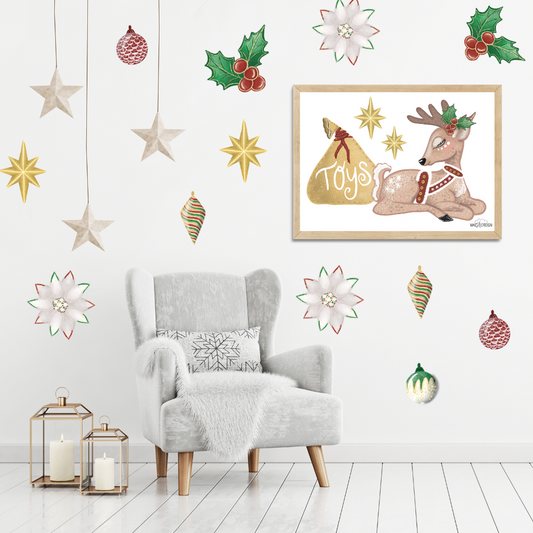 Noel the Christmas Reindeer Lying Down - Mae She Reign - Creative Studio