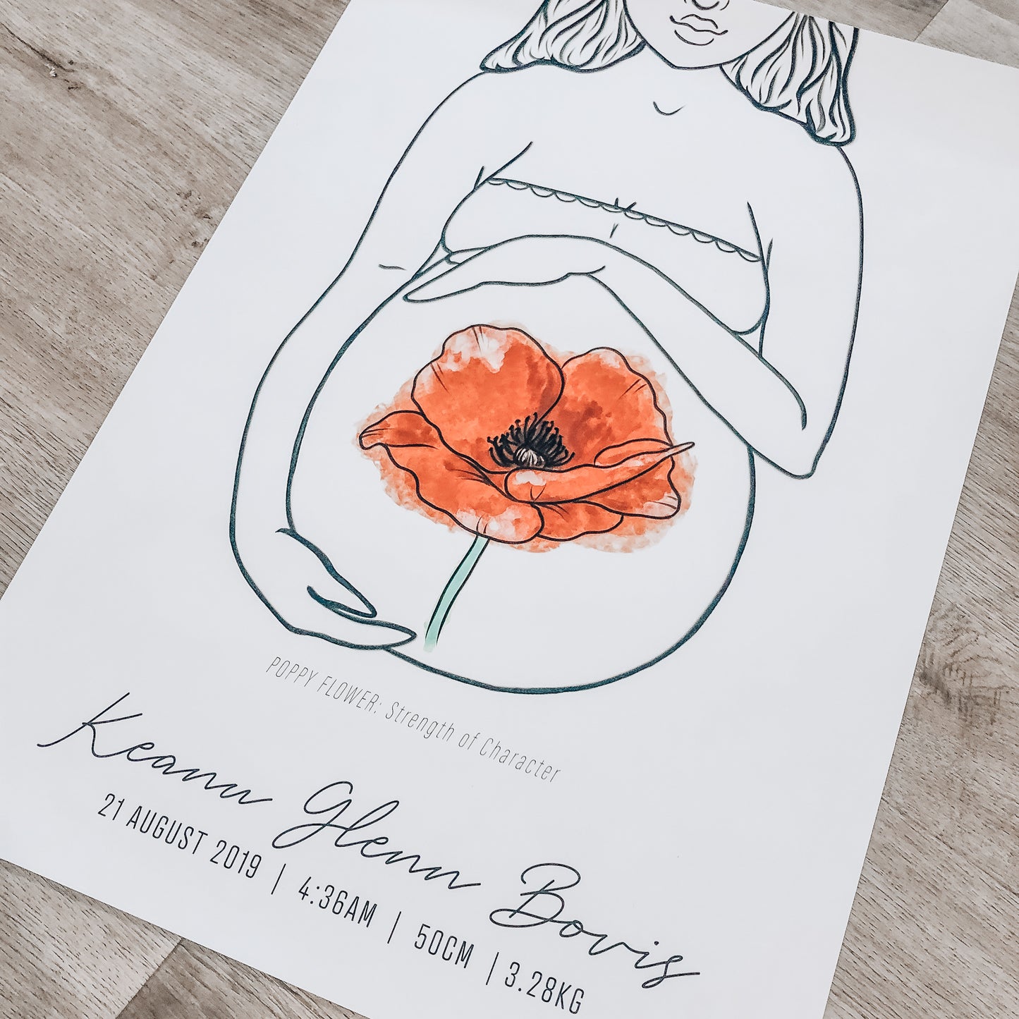 'Mother of Life' - Birth Flower Poster (Modest) - Mae She Reign - Creative Studio