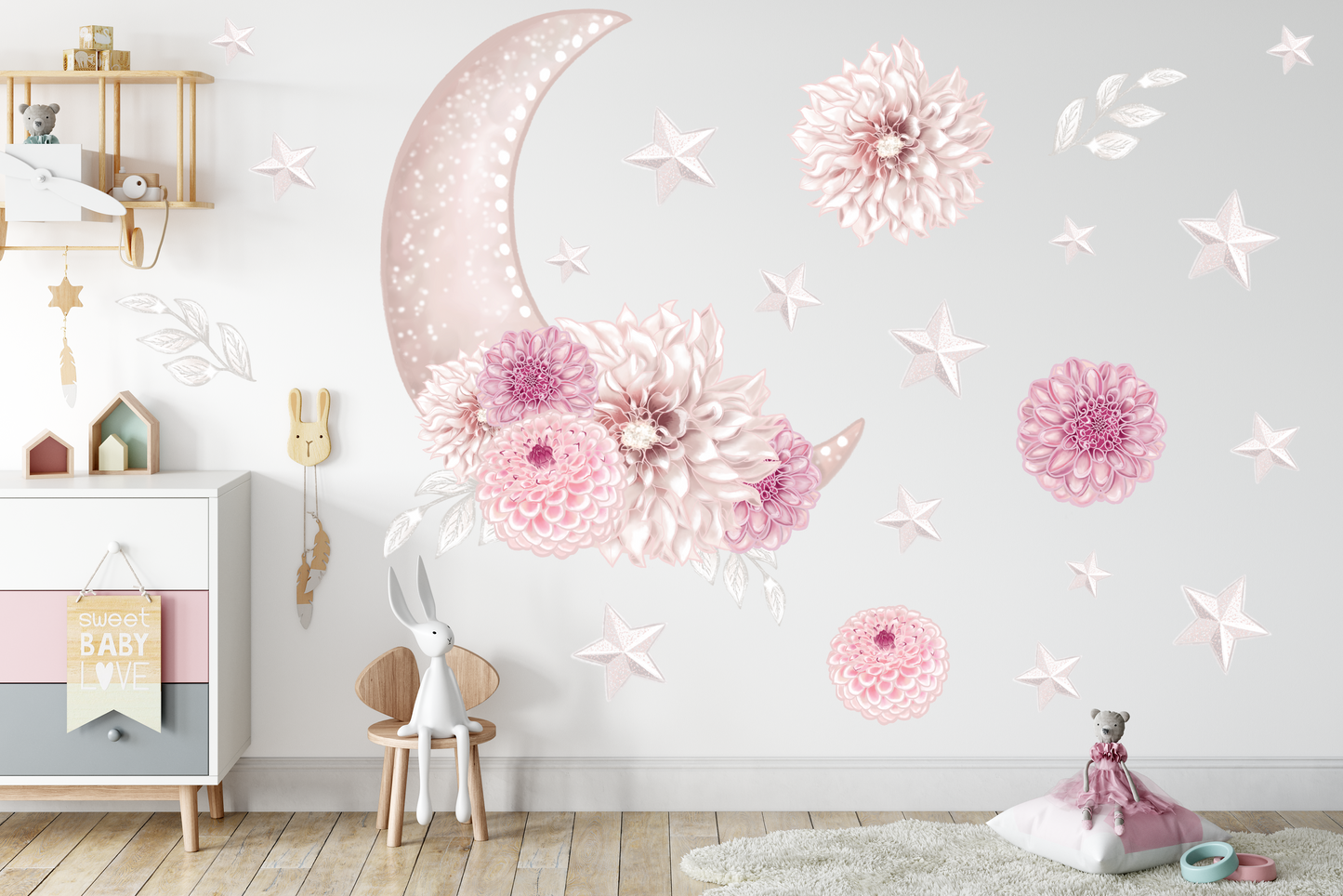 Out of This World Dahlia Moon Wall Decals - Mae She Reign - Creative Studio