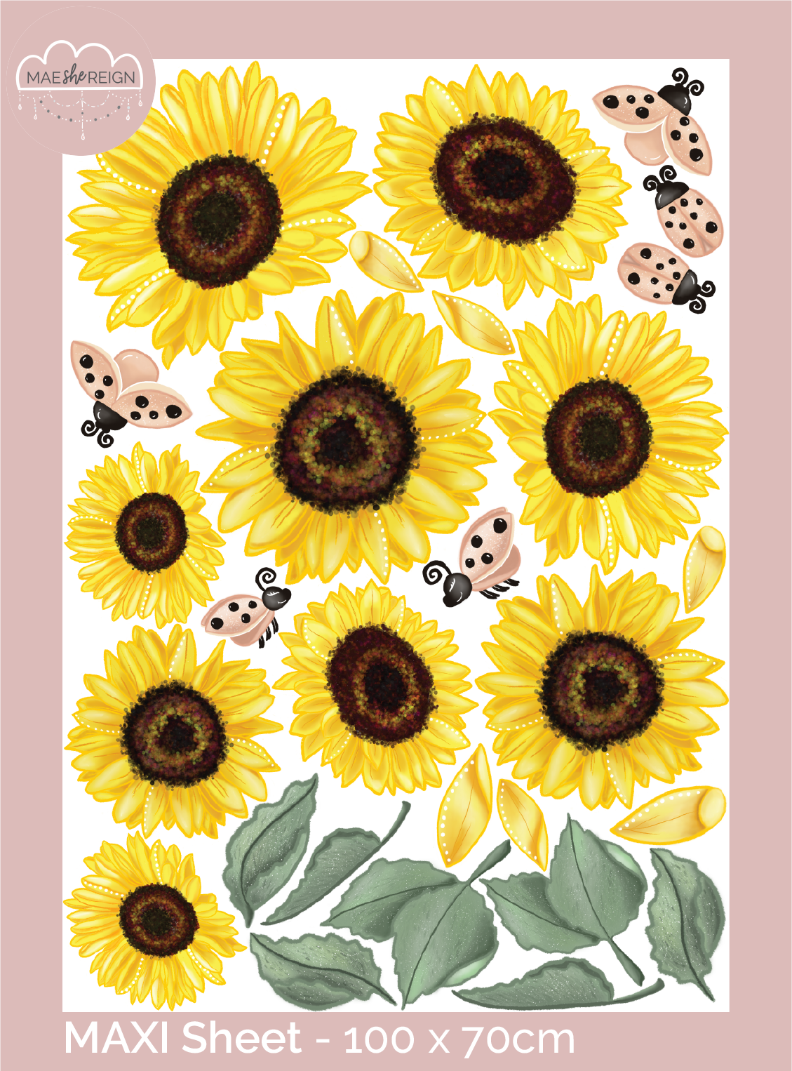 Vibe Sunflowers Wall Decals - Mae She Reign - Creative Studio