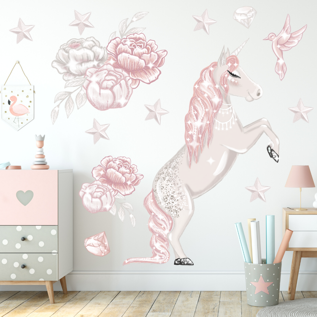 Celeste the Unicorn Standing Up Wall Decals - Mae She Reign - Creative Studio
