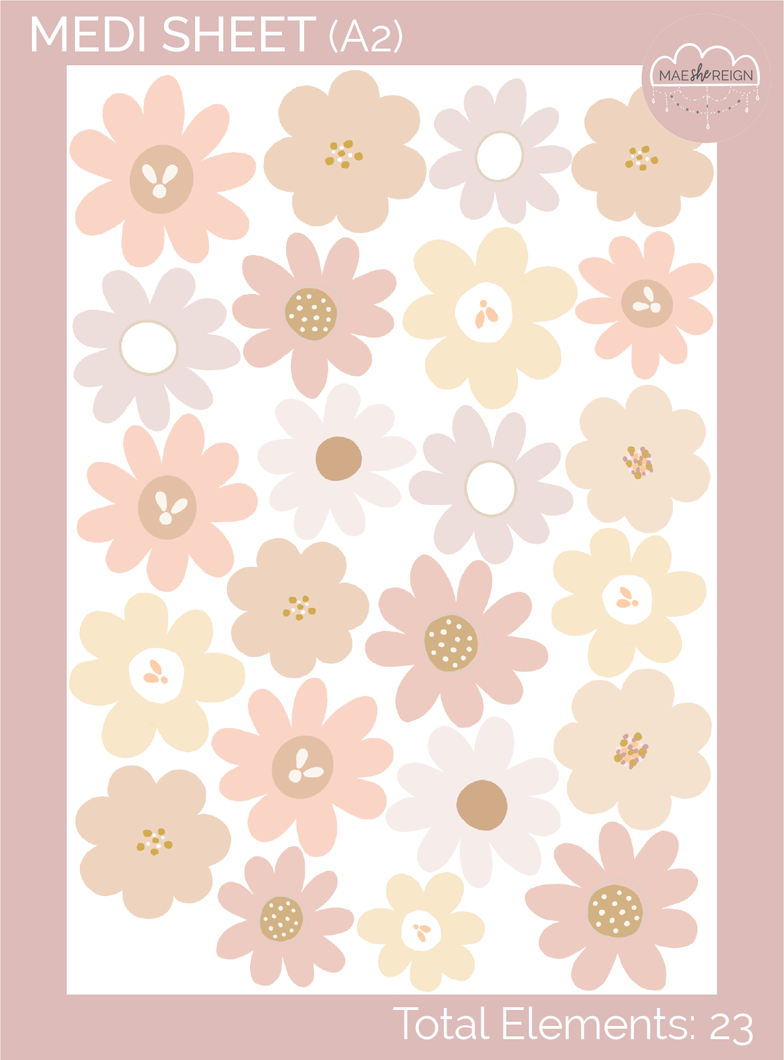 Blush Days With Wildflowers V2.0 Wall Decals - Mae She Reign - Creative Studio
