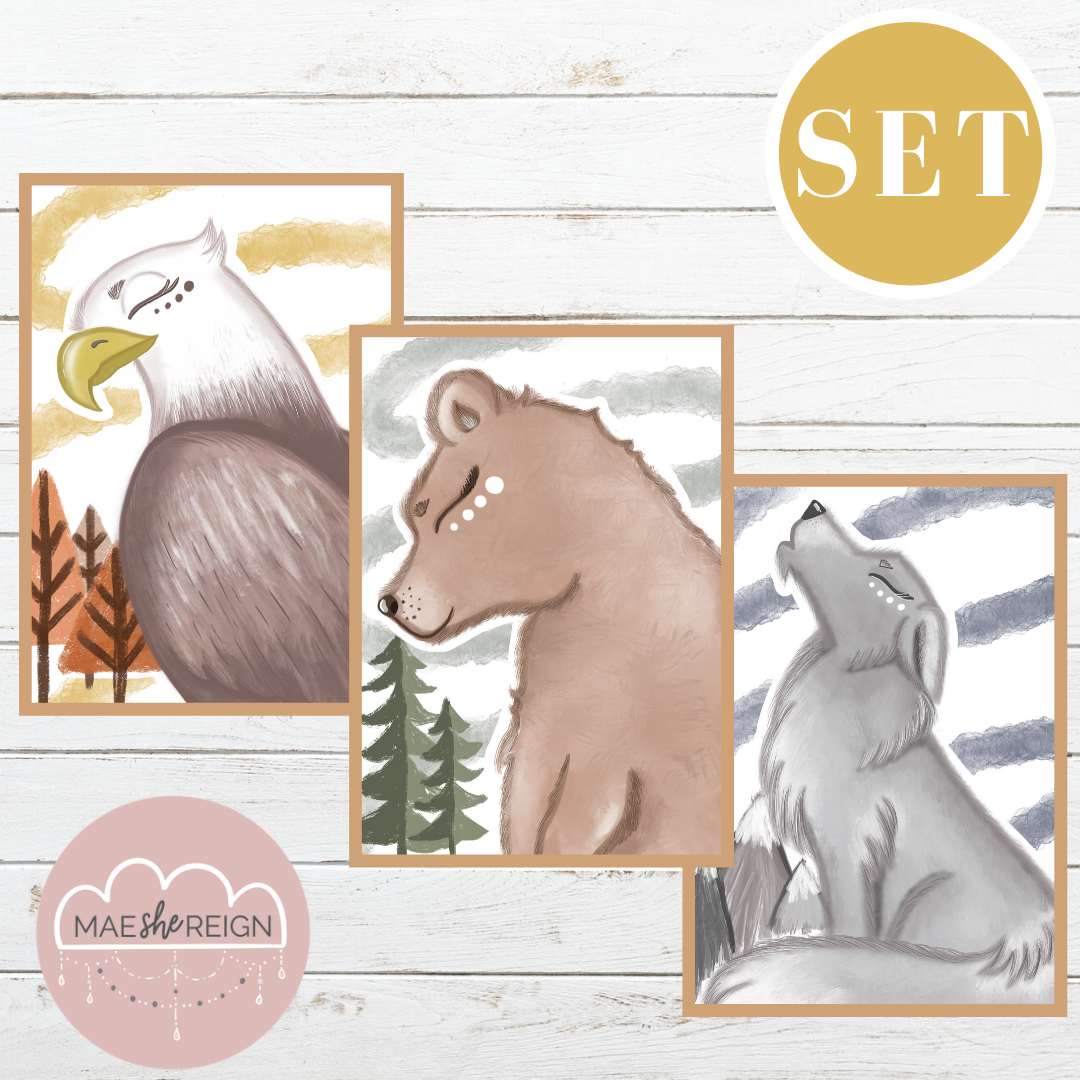 Boy's Woodland Animals Set (Trio) - Mae She Reign - Creative Studio