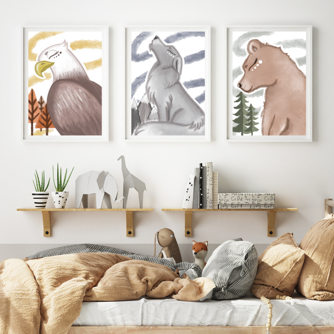 Boy's Woodland Animals Set (Trio) - Mae She Reign - Creative Studio