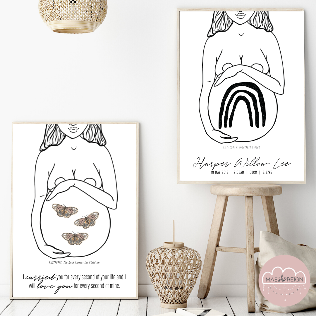 'Mother of Life' - Butterfly Soul Miscarriage Poster - Mae She Reign - Creative Studio