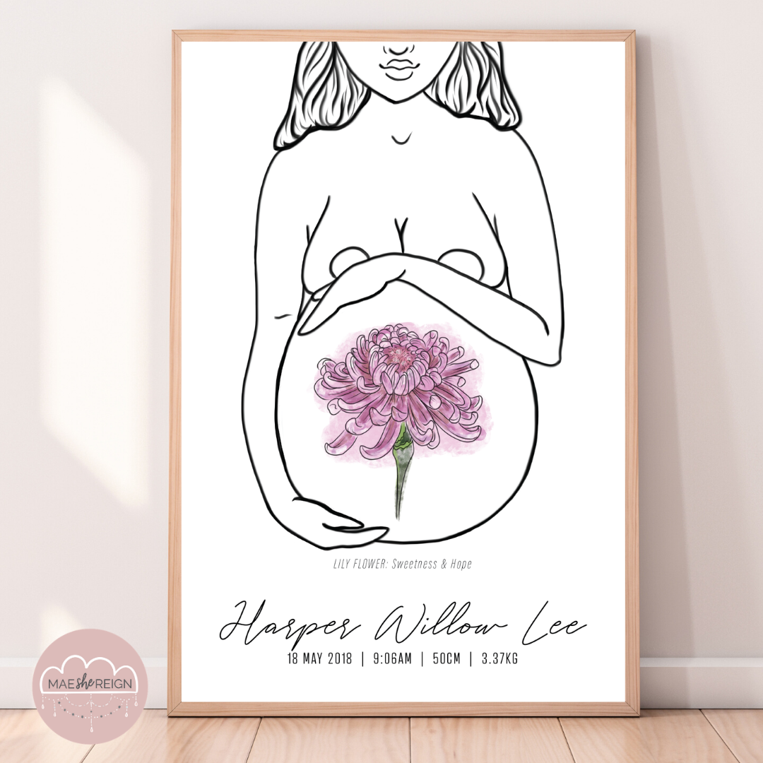 'Mother of Life' - Birth Flower Poster - Mae She Reign - Creative Studio