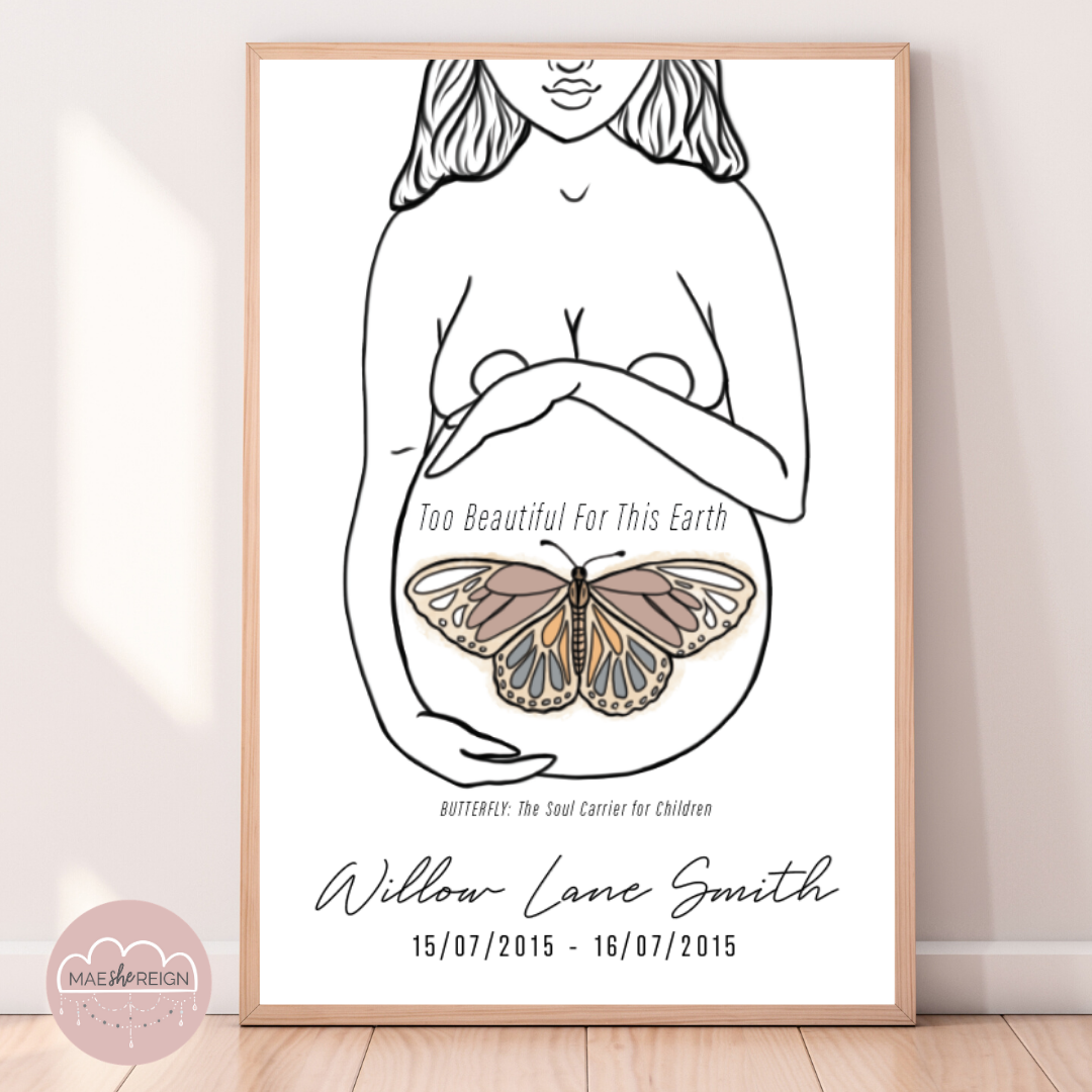 'Mother of Life' - Butterfly Soul Infant Loss Poster - Mae She Reign - Creative Studio