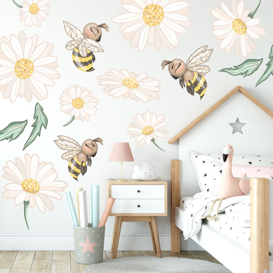 Honey Meadows Daisies & Bee's Wall Decals - Mae She Reign - Creative Studio