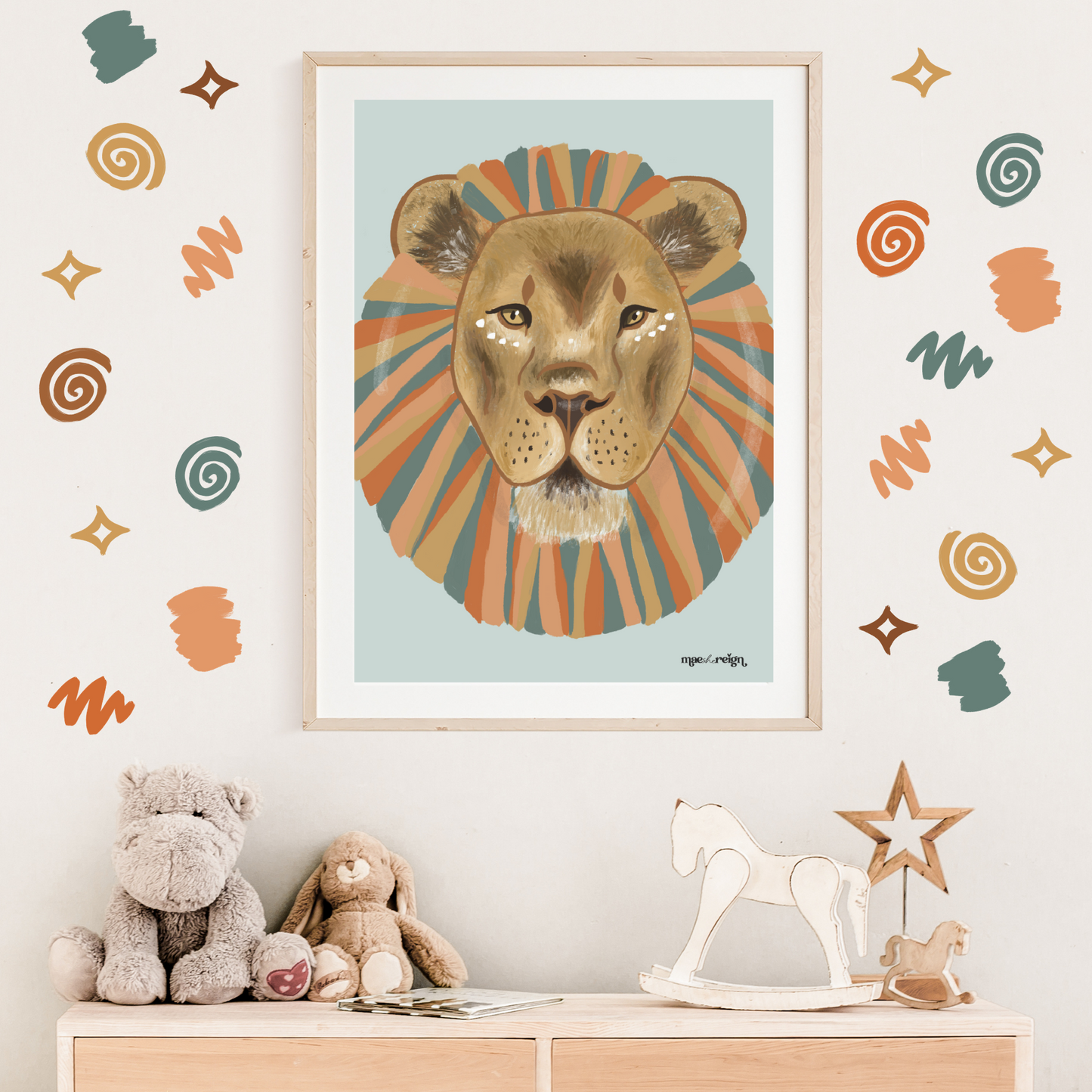 Safari Lion Artwork Print - Mae She Reign - Creative Studio