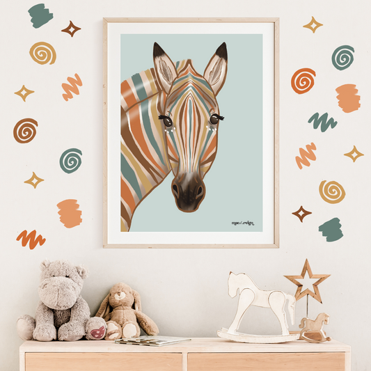 Safari Zebra Artwork Print - Mae She Reign - Creative Studio