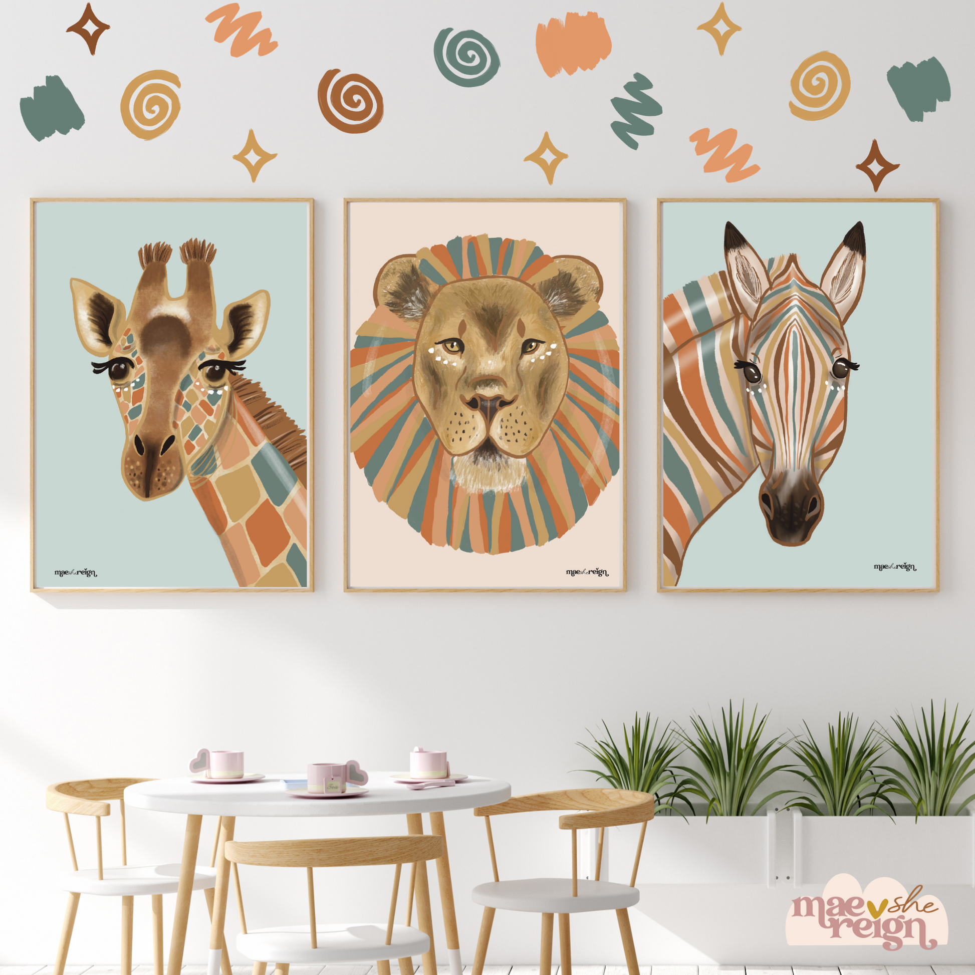 Safari Lion Artwork Print - Mae She Reign - Creative Studio