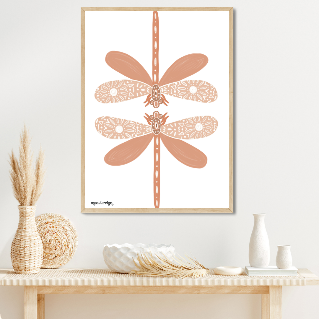 Terracotta Dragonflies Artwork - Mae She Reign - Creative Studio