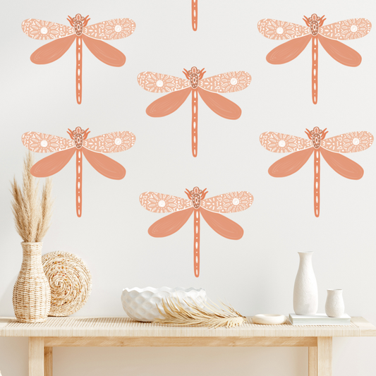Terracotta Dragonflies Wall Decals - Mae She Reign - Creative Studio