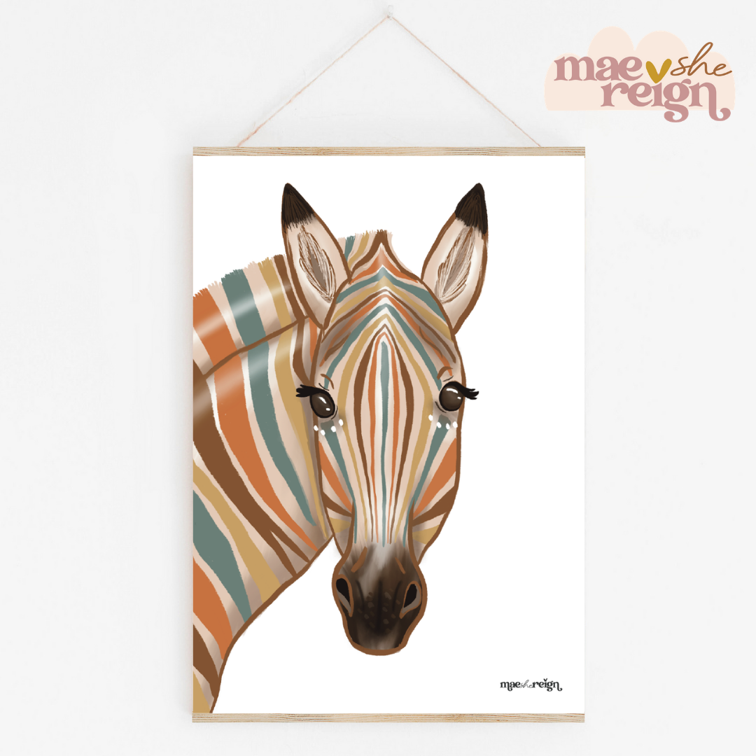 Safari Zebra Artwork Print - Mae She Reign - Creative Studio