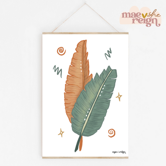 Safari Palm Leaves Artwork Print